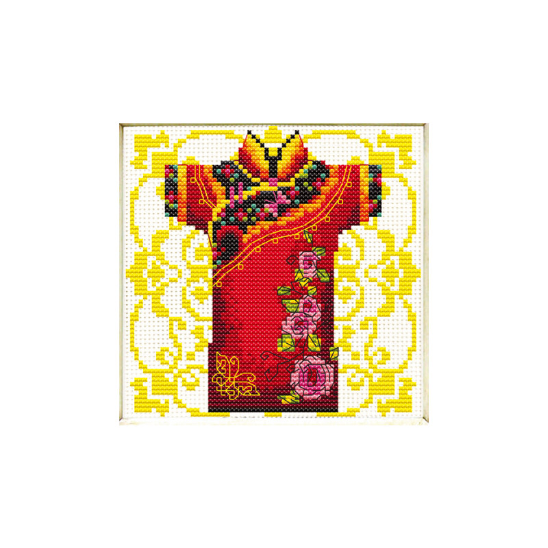 No Count Cross Stitch Kit Male Geisha Rose 12 x 12cm