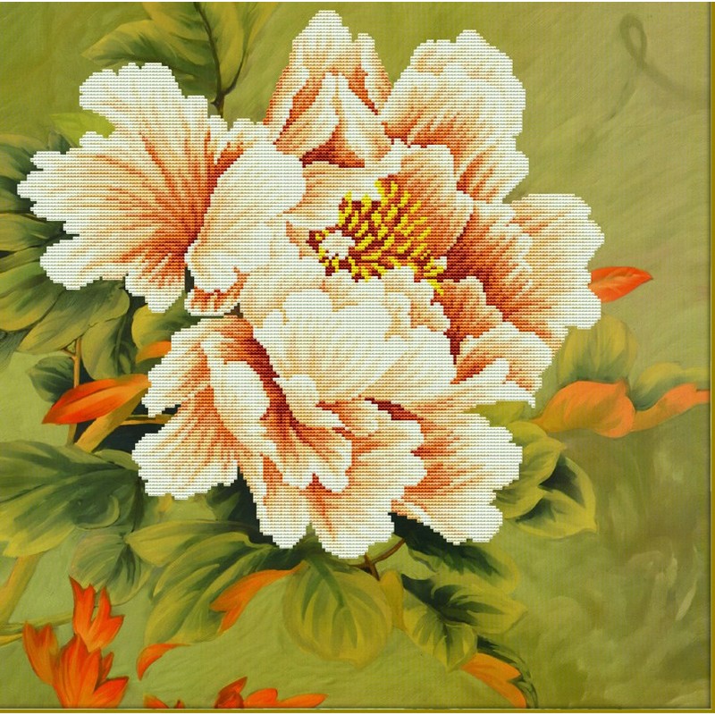 Needleart World No Count Cross Stitch Kit BLOOMING PEONY 1, 51 x 51cm