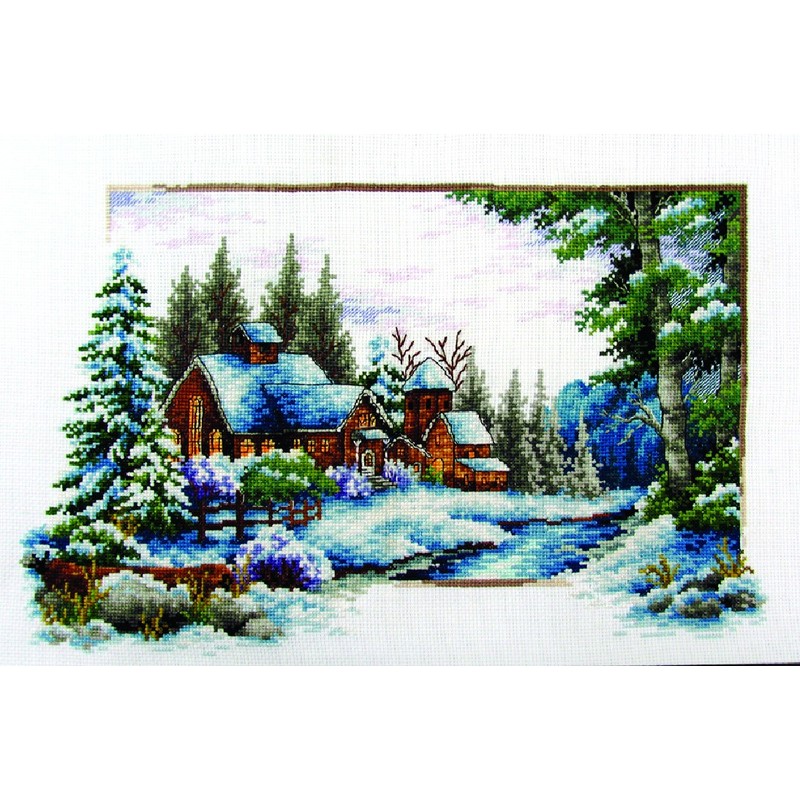 Needleart World No Count Cross Stitch Kit WINTER SNOW, 39 x 25cm