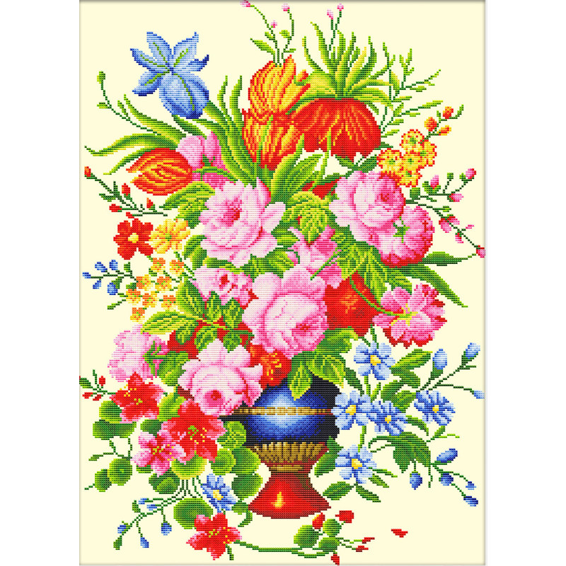 ELEGANT FLORAL ARRANGEMENT MC640.056, No Count Cross Stitch Kit, 36 x 53cm