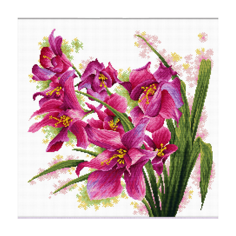 LOVELY ORCHIDS MC640.070, No Count Cross Stitch Kit, 39 x 39cm