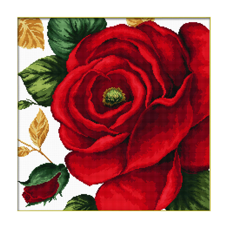 No Count Cross Stitch Kit ROSE, 40 x 40cm