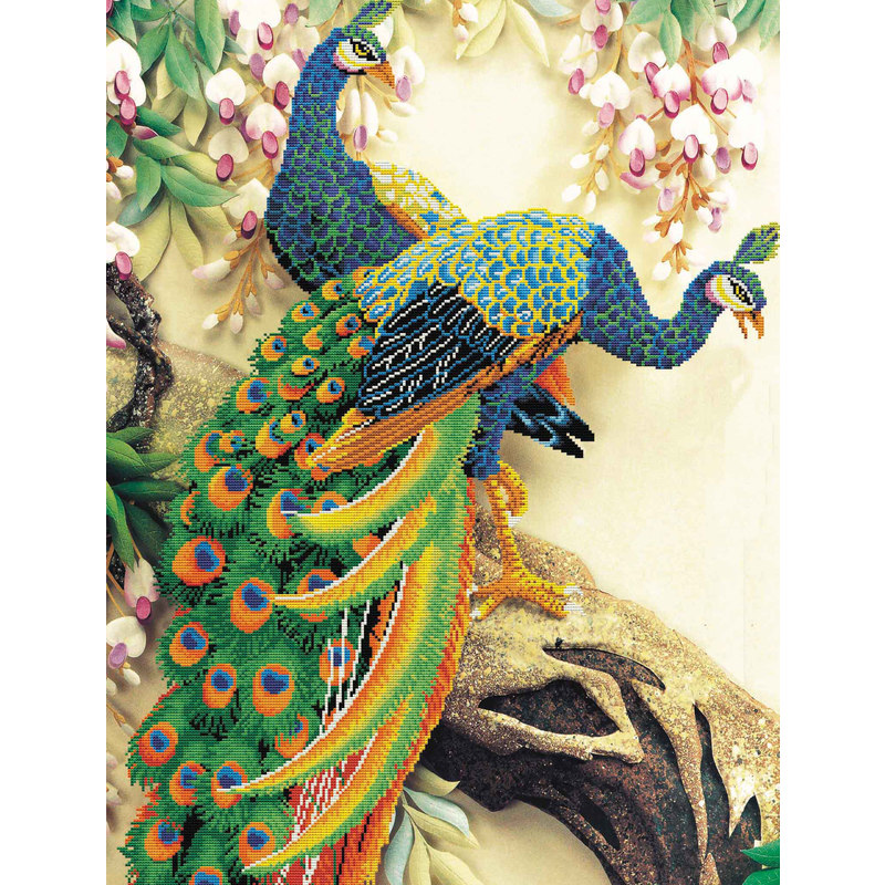PEACOCK MAJESTRY MC850.004, No Count Cross Stitch Kit, 64 x 105cm