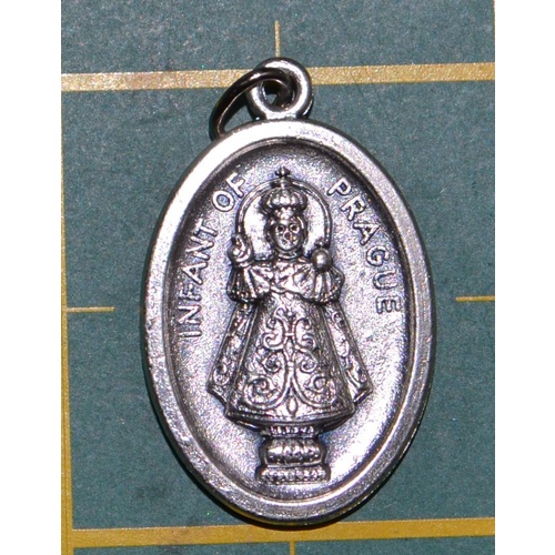 INFANT OF PRAGUE Medal Pendant, SILVER TONE, 22mm X 15mm, MADE IN ITALY