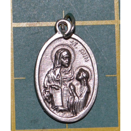 SAINT ANN Medal Pendant, SILVER TONE, 22mm X 15mm, MADE IN ITALY