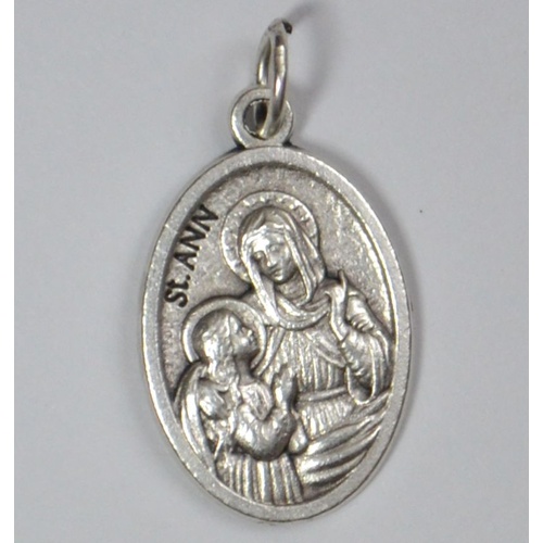 SAINT ANN Medal Pendant, SILVER TONE, 22mm X 15mm, MADE IN ITALY