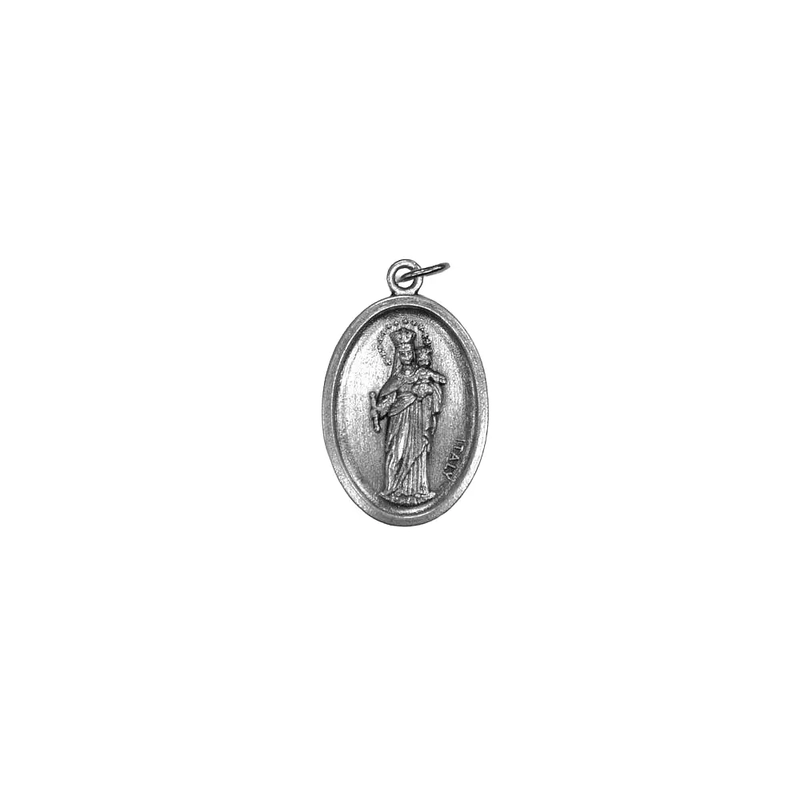 OUR LADY HELP OF CHRISTIANS Medal Pendant, SILVER TONE, 22mm X 15mm, MADE IN ITALY