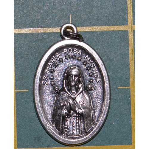 SS MARIA ROSA MYSTICA Medal Pendant, SILVER TONE, 22mm X 15mm, MADE IN ITALY