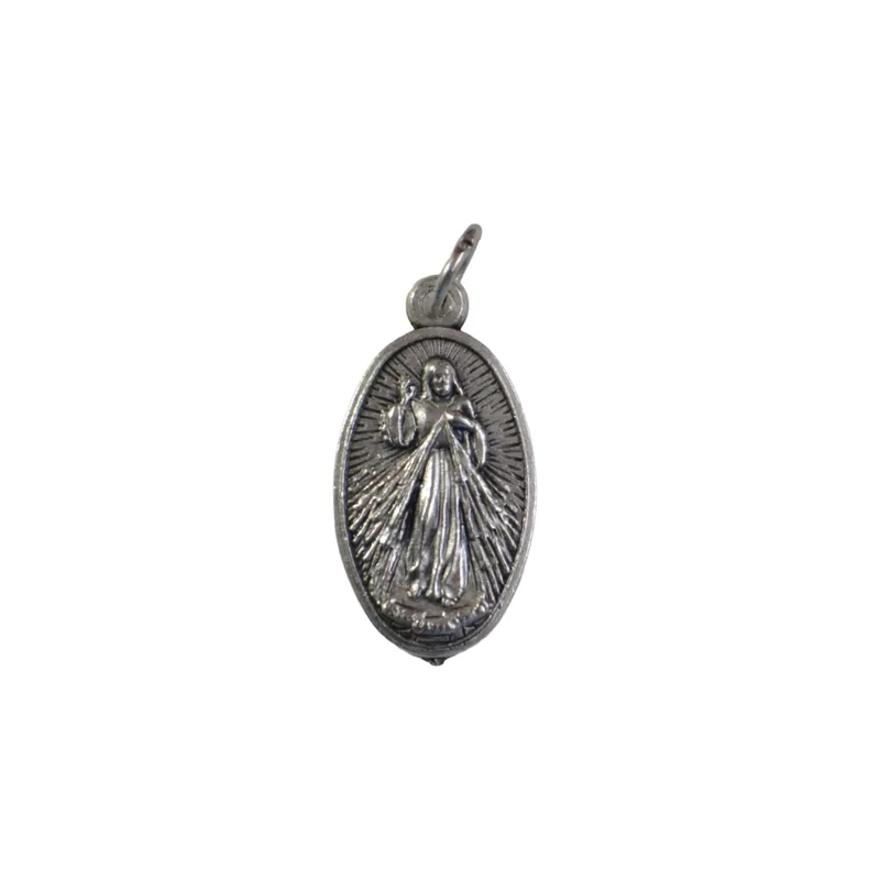 DEVINE MERCY Medal Pendant, Silver Tone, 22mm X 15mm, Made In Italy