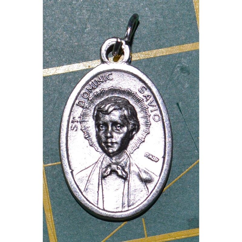 SAINT DOMENIC SAVIO Medal Pendant, SILVER TONE, 22mm X 15mm, MADE IN ITALY