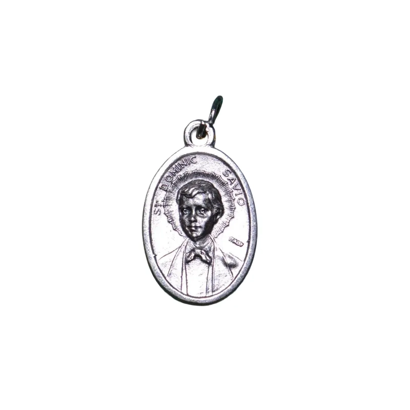 SAINT DOMENIC SAVIO Medal Pendant, SILVER TONE, 22mm X 15mm, MADE IN ITALY