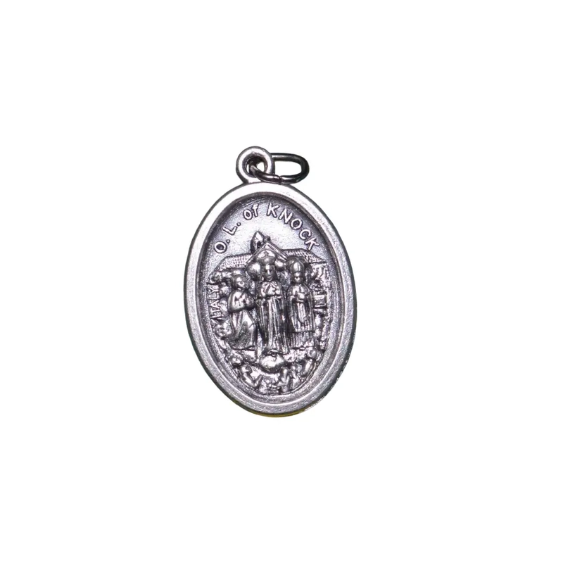OUR LADY OF KNOCK Medal Pendant, SILVER TONE, 22mm X 15mm, MADE IN ITALY