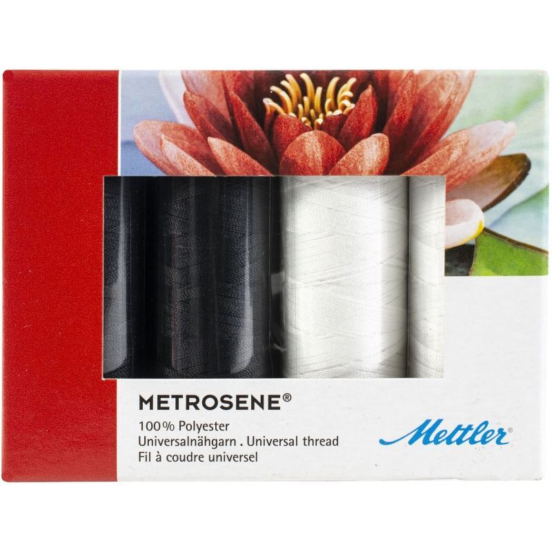 Metrosene BLACK/WHITE Thread Pack 4 x 150m Spools