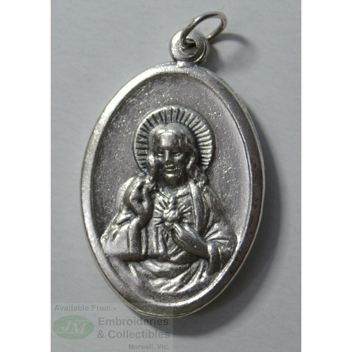 Medal Pendant Large Scapular, SILVER TONE, 30mm x 20mm