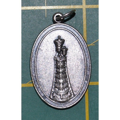 Our Lady Of Loreto Italian, Medal Pendant, Silver Tone, 30mm x 20mm, Silver Oxide