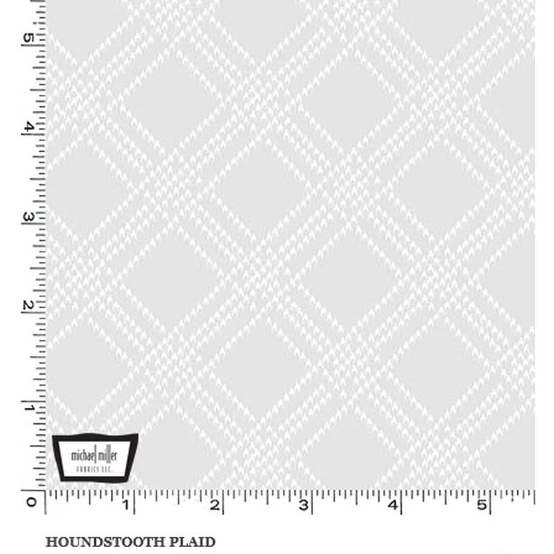 White Hot "HOUNDSTOOTH PLAID" #10411 Tone On Tone Cotton Fabric 110cm Wide
