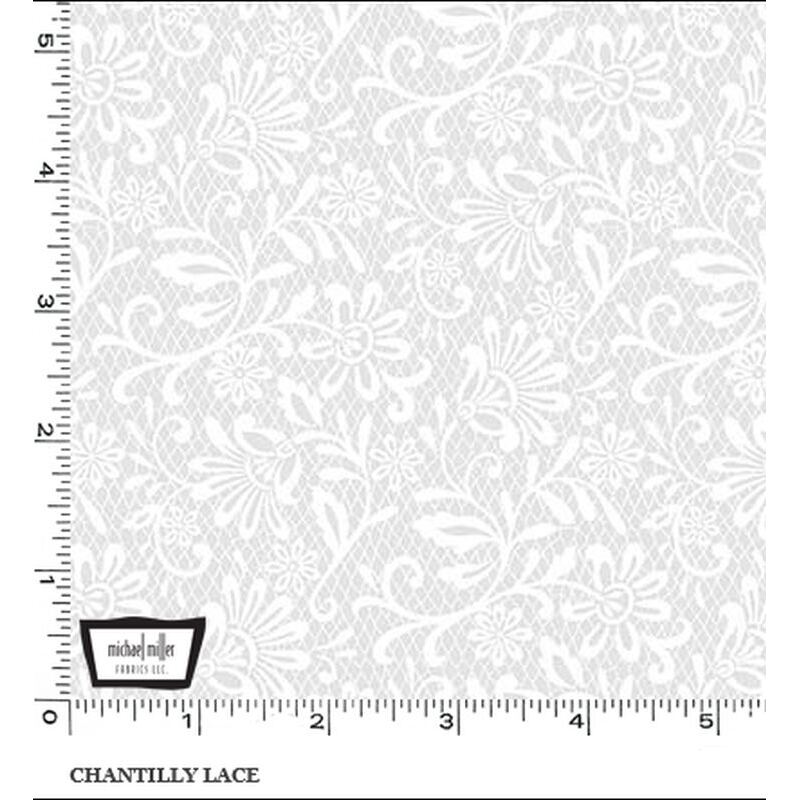 White Hot "CHANTILLY LACE" #10413 Tone On Tone Cotton Fabric 110cm Wide