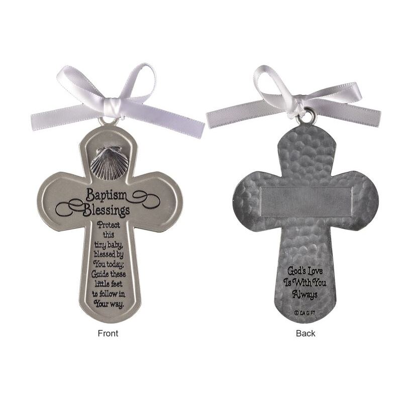Crib Cross - Baptism Blessing, 75mm high - Boxed