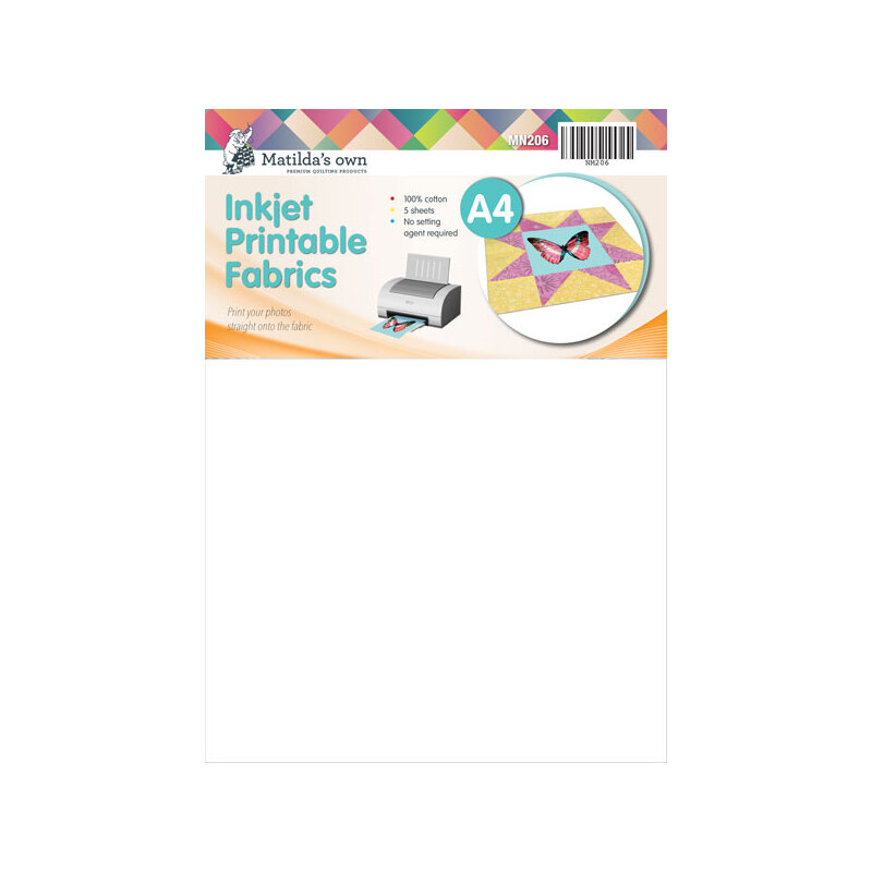 Matildas Own A4 Inkjet Printable Fabric (5 Sheets) 210mm x 297mm (8.3in x 11.7in)