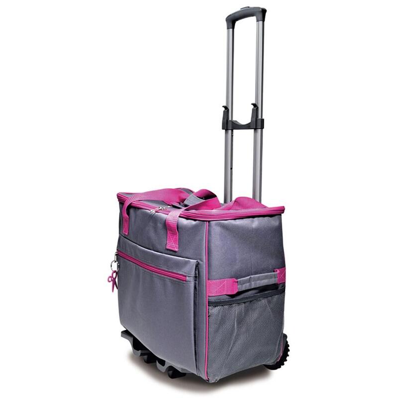 Trolley Bag, School Grey With Hot Pink Trim, Regular 44 x 20 x 36 cm