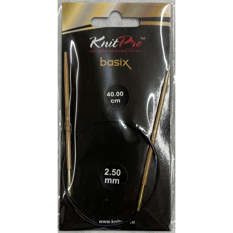 Knitpro 40cm Basix Birch Fixed Circular Knitting Needle 2.50mm