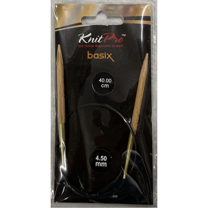 Knitpro 40cm Basix Birch Fixed Circular Knitting Needle 4.50mm