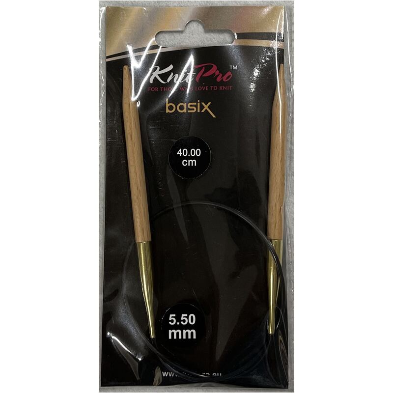 Knitpro 40cm Basix Birch Fixed Circular Knitting Needle 5.50mm