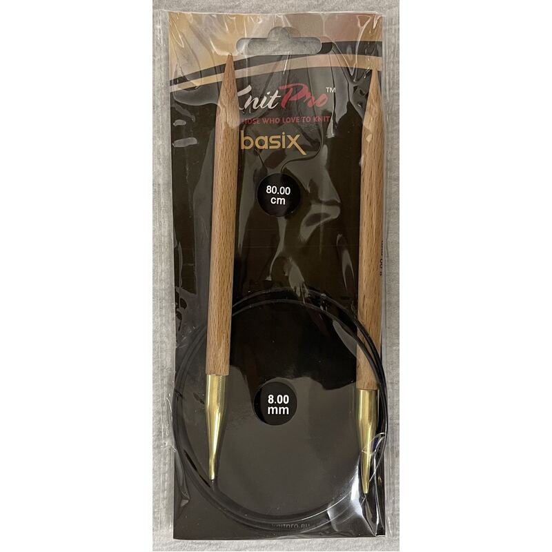 Knitpro 80cm Basix Birch Fixed Circular Knitting Needle 8.00mm