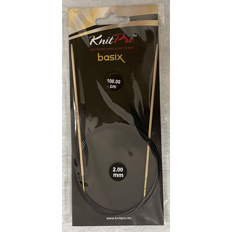 Knitpro 100cm Basix Birch Fixed Circular Knitting Needle 2.00mm
