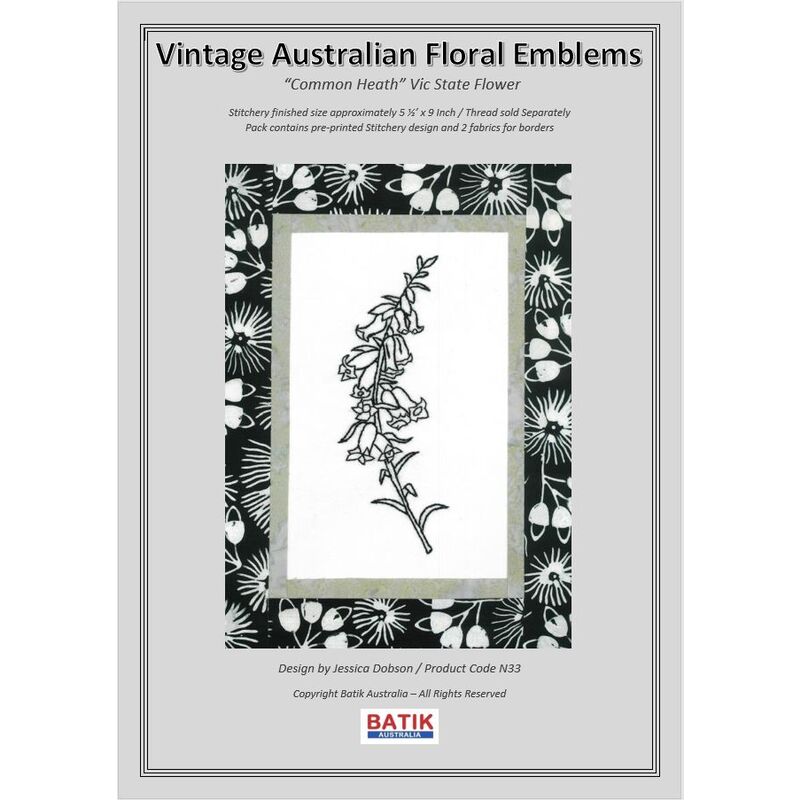 COMMON HEATH Vintage Australian Floral Emblems Stitchery Kit N33