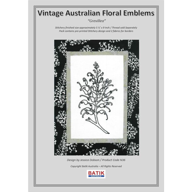 GREVILLEA Vintage Australian Floral Emblems Stitchery Kit N36