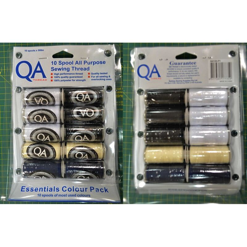 QA Thread 10 Spool x 500m All Purpose Sewing Thread 100% Polyester P1
