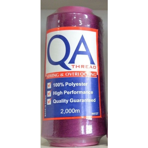 Hemline (QA) Overlocker & Sewing Thread 2000m, CERISE, 100% Polyester