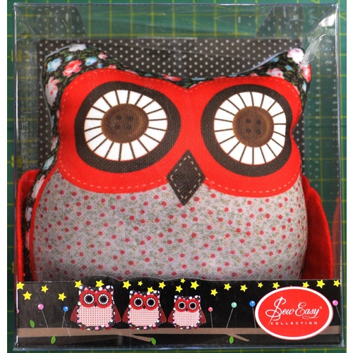 Sew Easy Pin Cushion Country Owl Large Red & Floral 13 x 7 x 13cm, Weighted Base