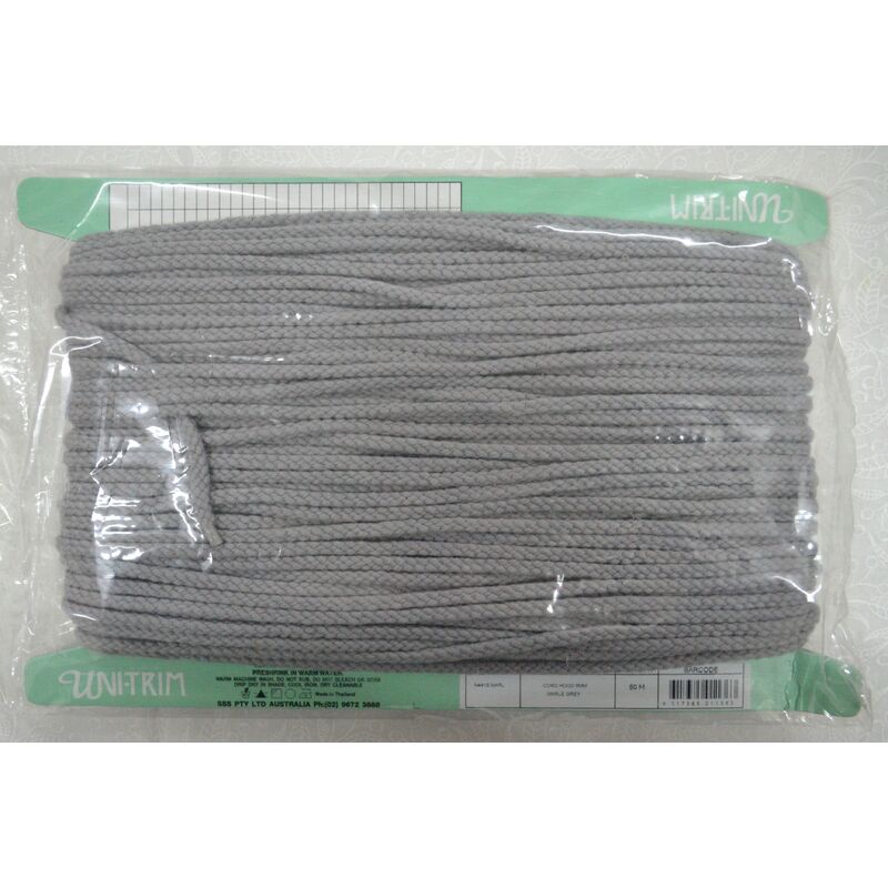 Uni-Trim Hood Cord, MARLE GREY Per 50 Metre Card