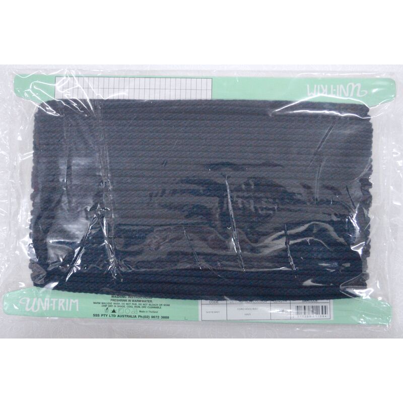 Uni-Trim Hood Cord, NAVY Per 50 Metre Card