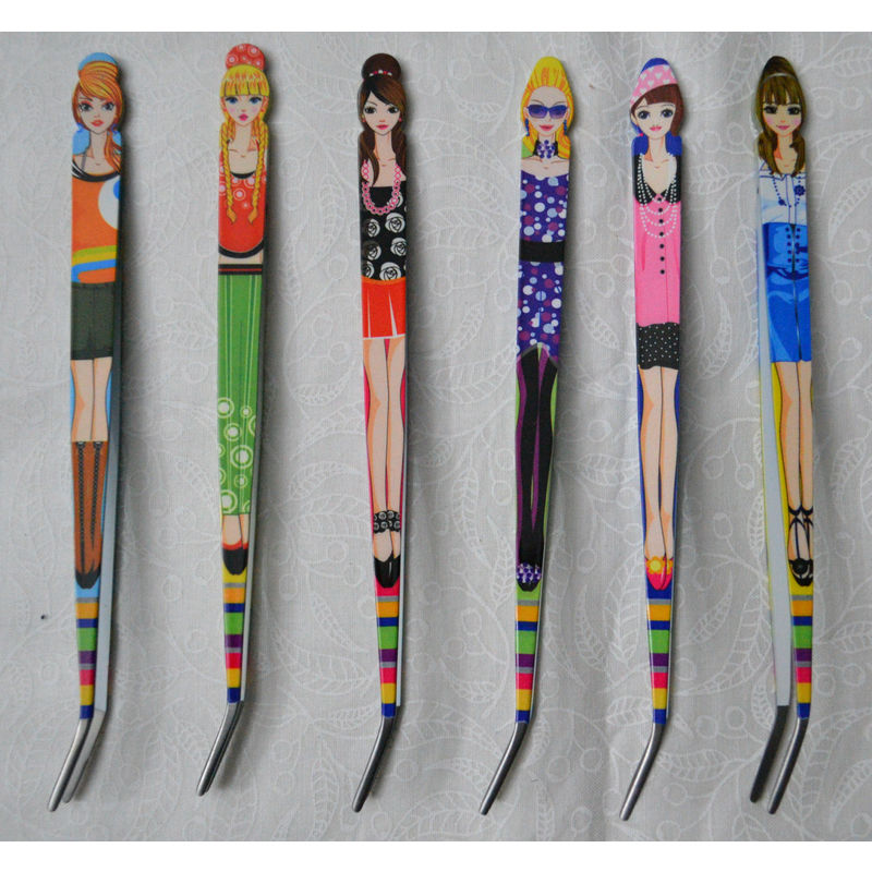 Fashionista Fashion Tweezers, 15cm (5.9"), Full Set of 6 Tweezers, One of Each Design