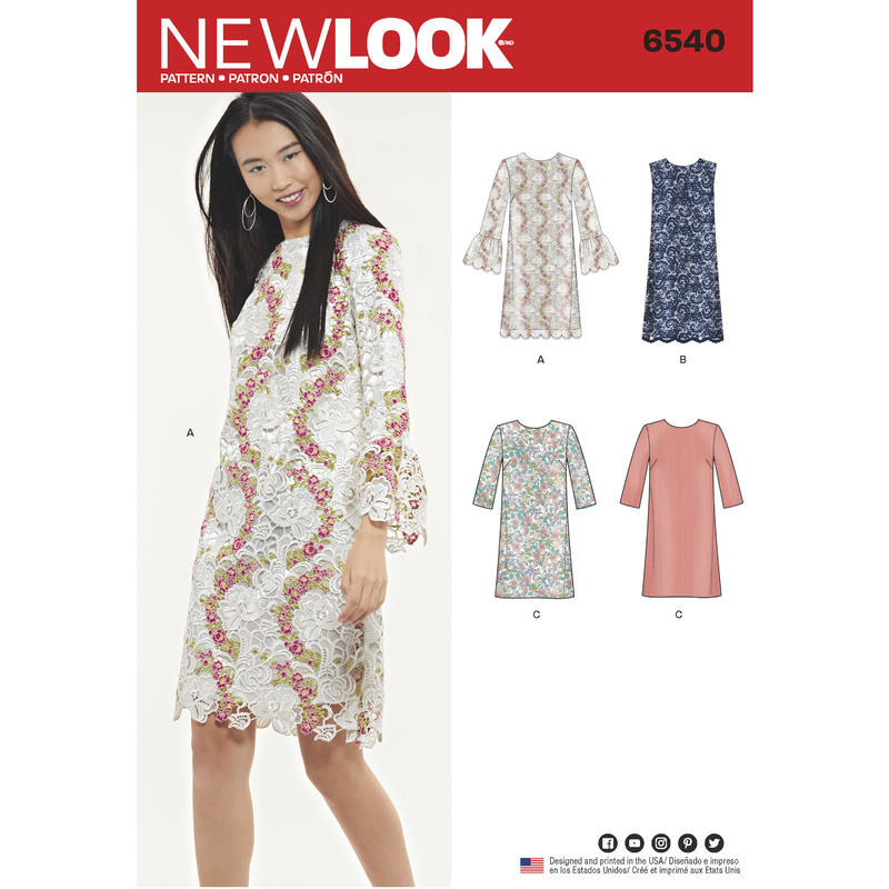 New Look Pattern 6540 Misses' Shift Dress