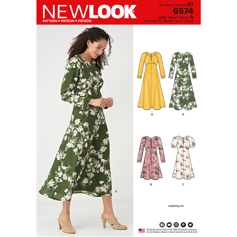 New Look Sewing Pattern 6574 Misses' Dresses