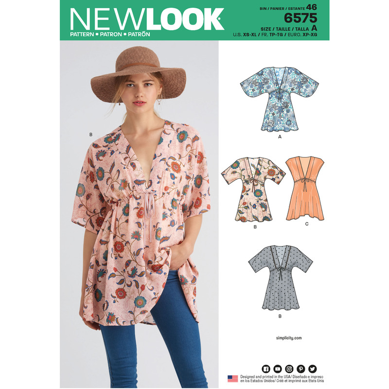 New Look Sewing Pattern 6575 Misses' Tunics
