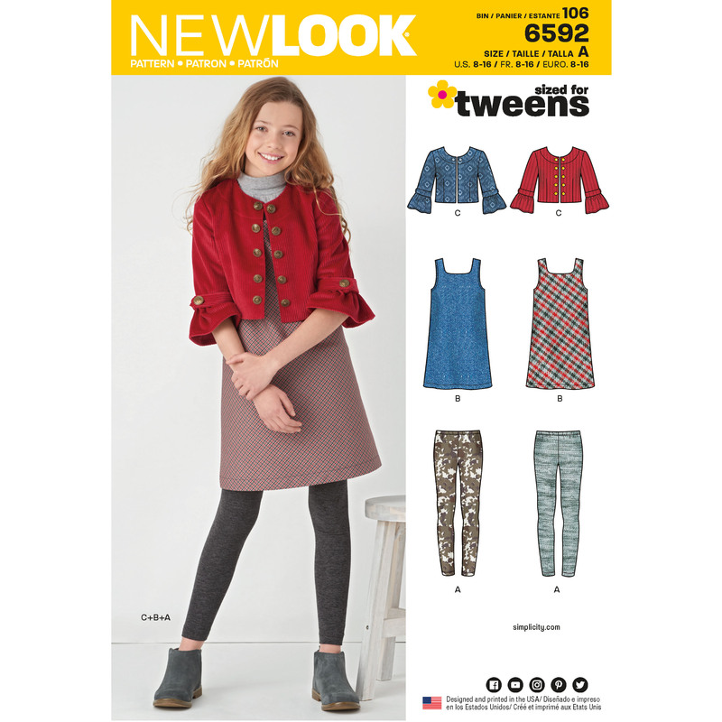 New Look Sewing Pattern 6592 Girls' Sportswear