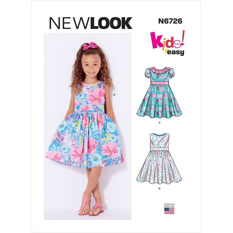 New Look Sewing Pattern N6726 Toddlers' and Children's Dresses Sizes 1/2-8