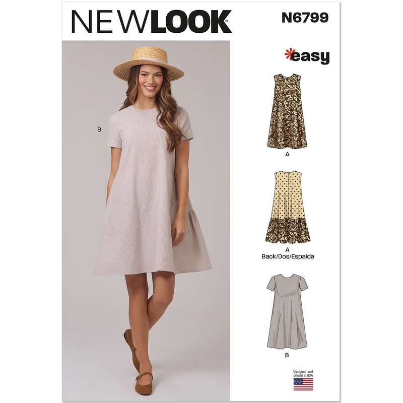 Misses' Dress with Sleeve and Length Variations New Look Sewing Pattern N6799