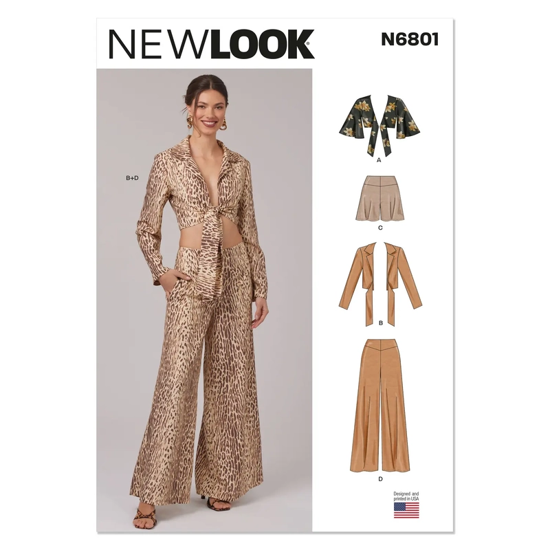 Misses' Tops, Shorts and Pants New Look Sewing Pattern N6801