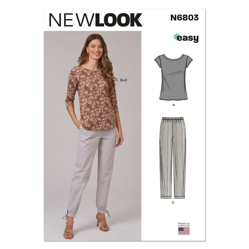 Misses' Knit Tops and Pants New Look Sewing Pattern N6803