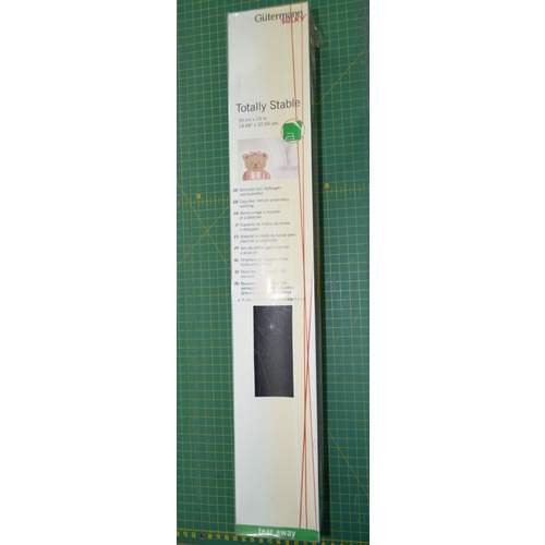 Gutermann Totally Stable Stabilizer, Iron On Tear Away BLACK, 50cm x 10m