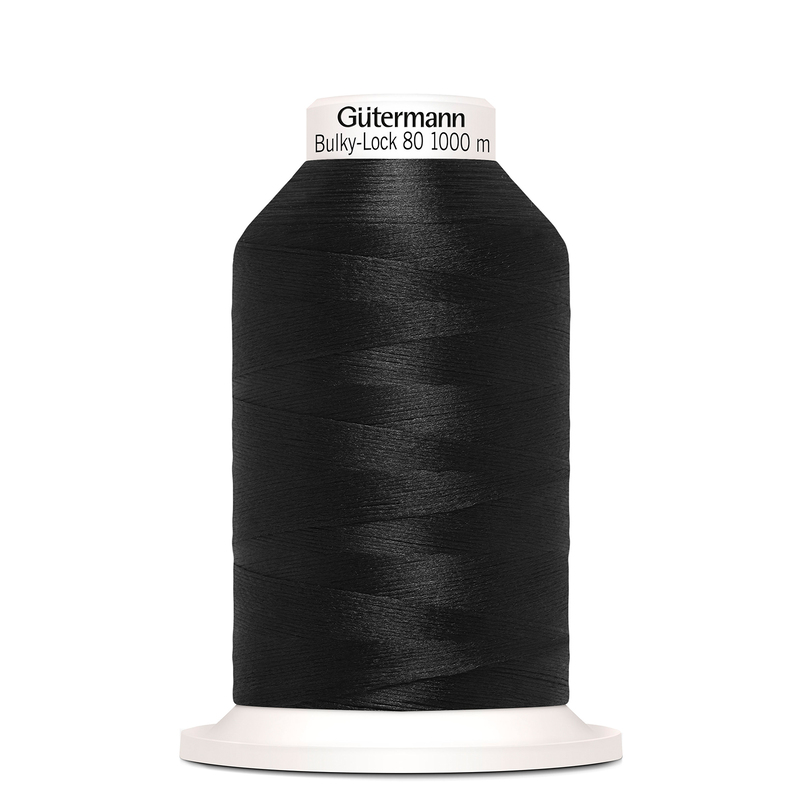 Gutermann Bulky-Lock No.80, #000 BLACK 1000m Overlocking Thread
