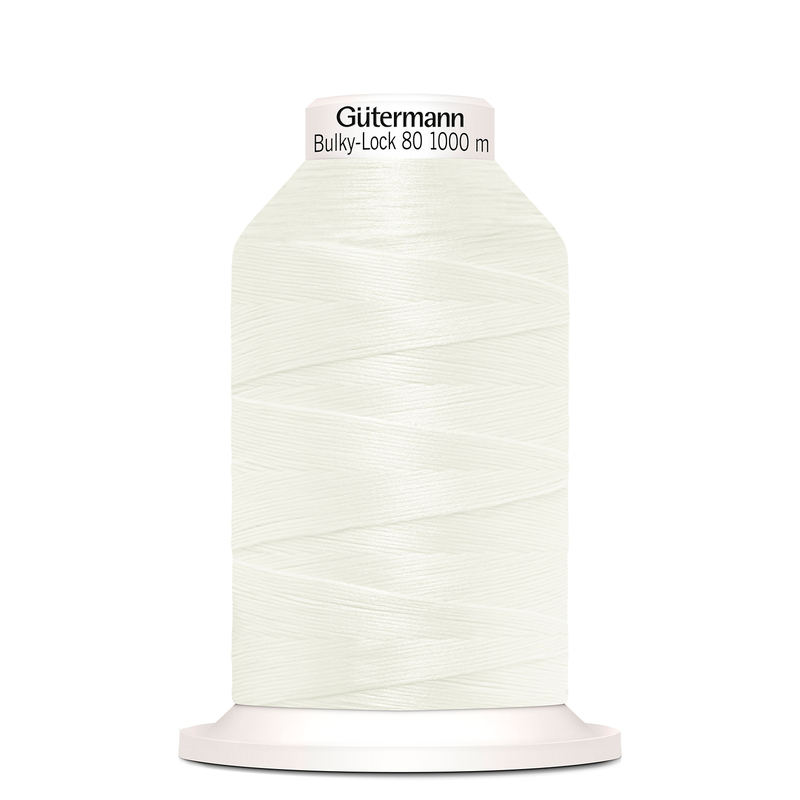 Gutermann Bulky-Lock No.80, #111 OFF WHITE 1000m Overlocking Thread