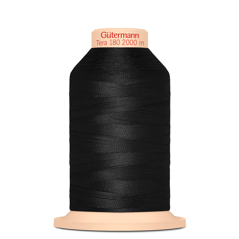 Gutermann Tera 180, 2000m Overlocking / Sewing Thread Col 000 BLACK