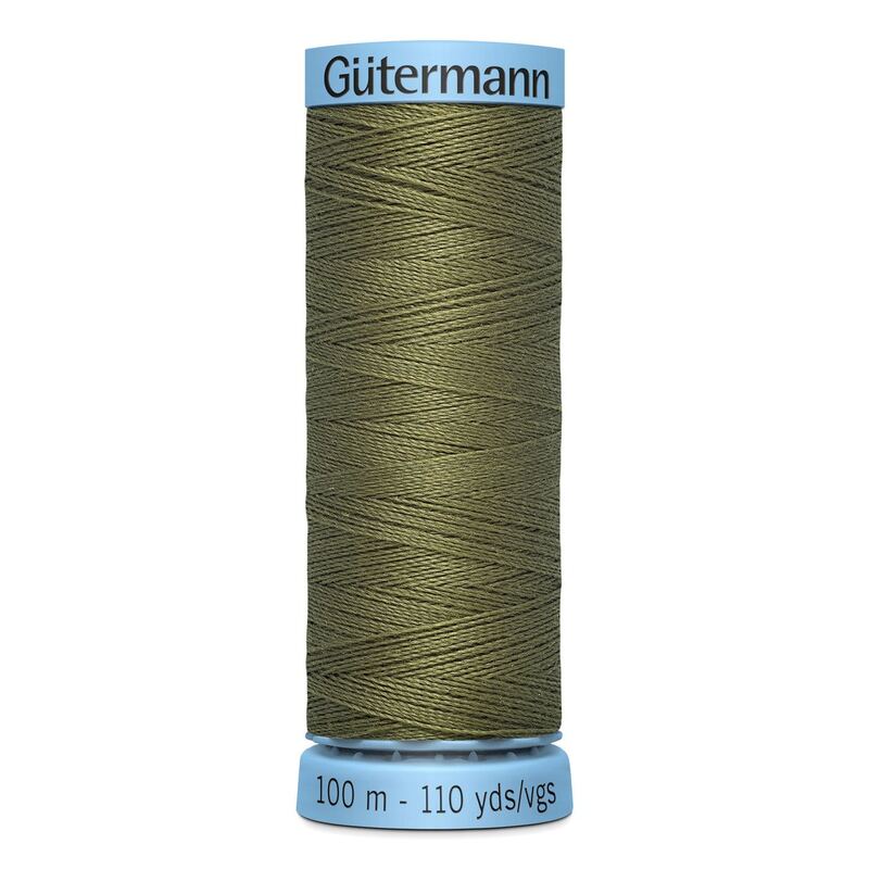 Gutermann Silk Thread #432 DARK KHAKI GREEN, 100m Spool (S303)